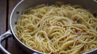 Myöhempien aikojen pyhien Spaghetti Carbonara