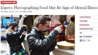 Ruoan valokuvaaminen merkkinä mielen sairastumisesta?