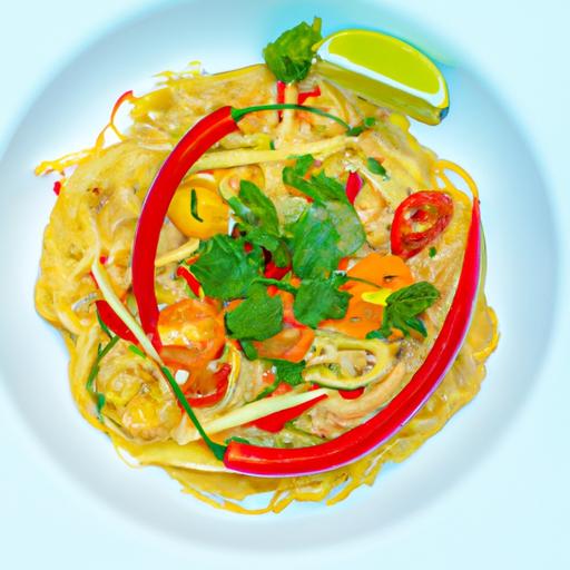 Thai-tyylinen kylmä nyhtökaura-nuudelisalaatti